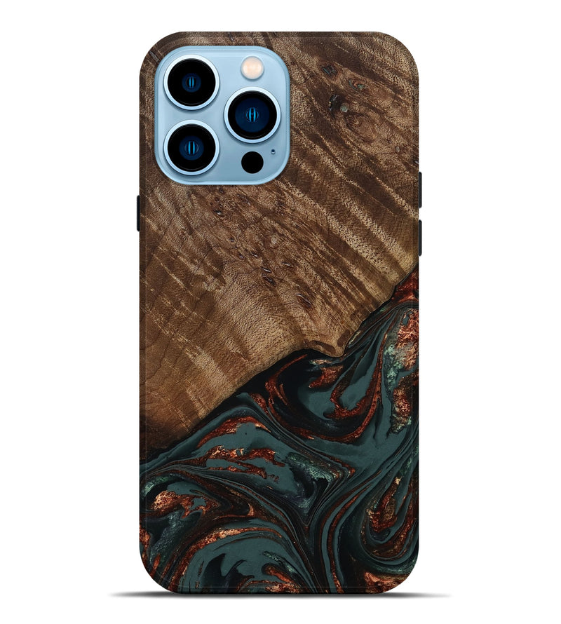 iPhone 14 Pro Max Wood Live Edge Phone Case - Melissa (Red, 809309)