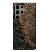 Galaxy S24 Ultra Wood Live Edge Phone Case - Alonza (Teal & Gold, 809310)