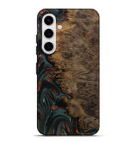 Galaxy S25 Plus Wood Live Edge Phone Case - Alonza (Teal & Gold, 809310)