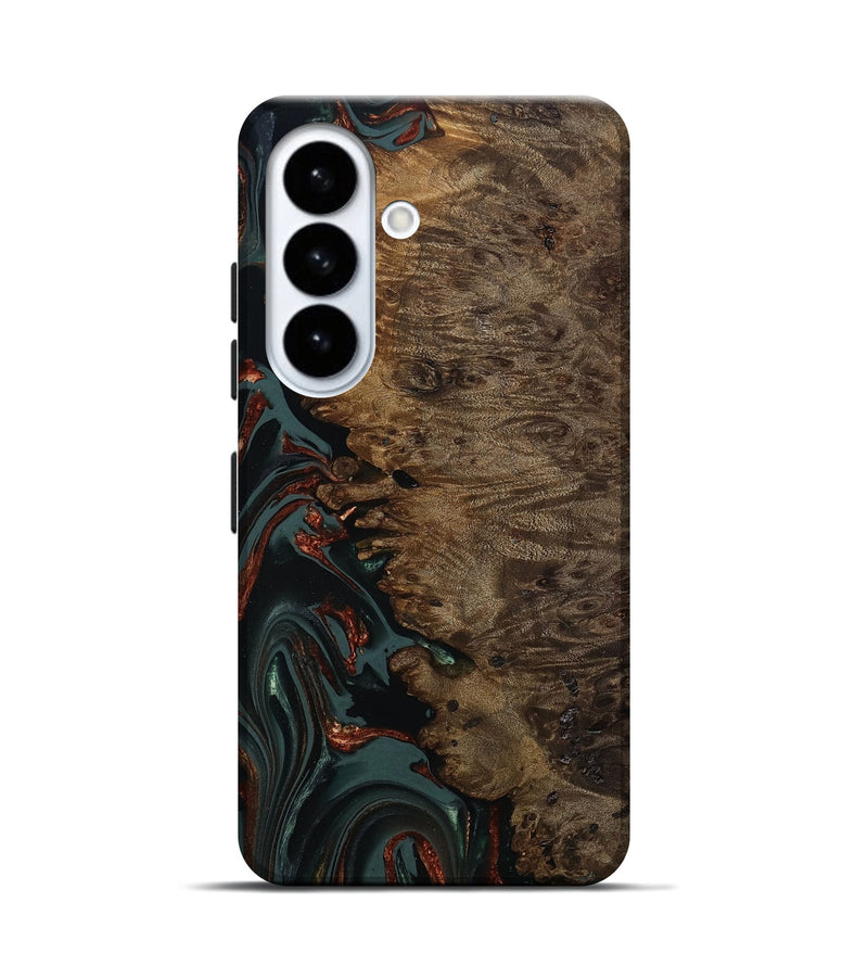Galaxy S26 Wood Live Edge Phone Case - Alonza (Teal & Gold, 809310)