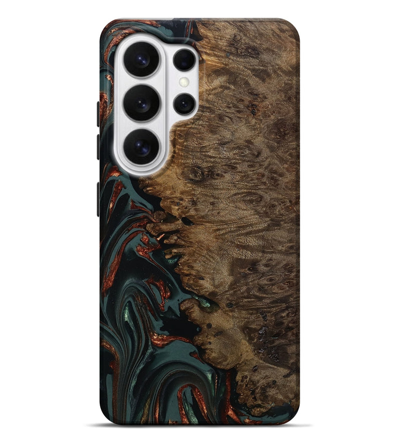 Galaxy S26 Ultra Wood Live Edge Phone Case - Alonza (Teal & Gold, 809310)