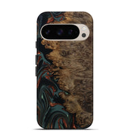 Pixel 10 Wood Live Edge Phone Case - Alonza (Teal & Gold, 809310)