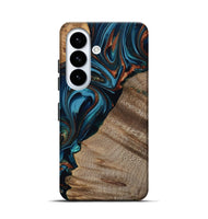 Galaxy S26 Wood Live Edge Phone Case - Rodrigo (Teal & Gold, 809311)