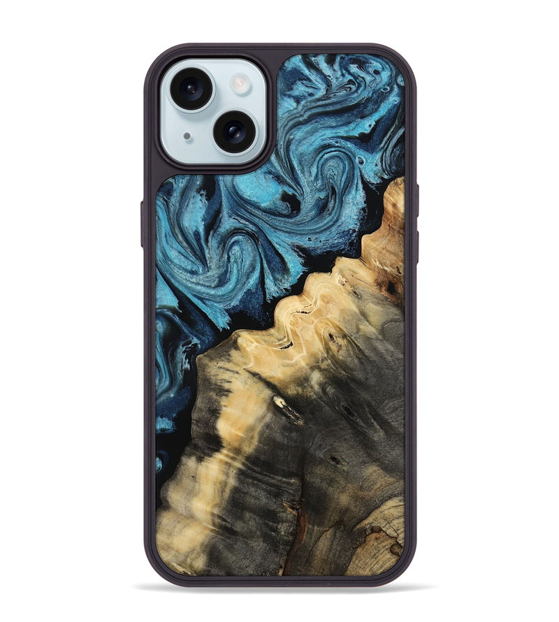 iPhone 15 Plus Wood Phone Case - Verdie (Blue, 809312)
