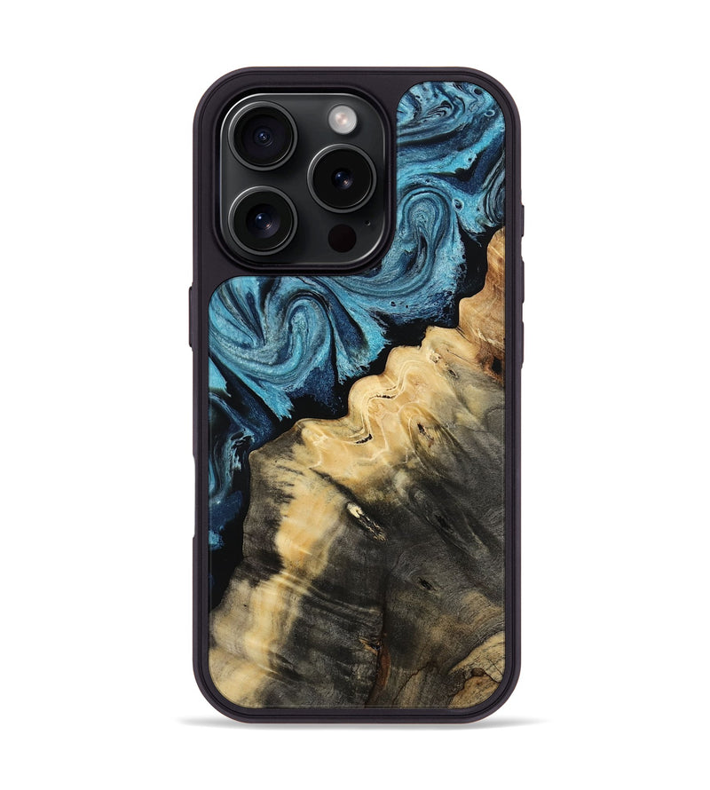 iPhone 16 Pro Wood Phone Case - Verdie (Blue, 809312)