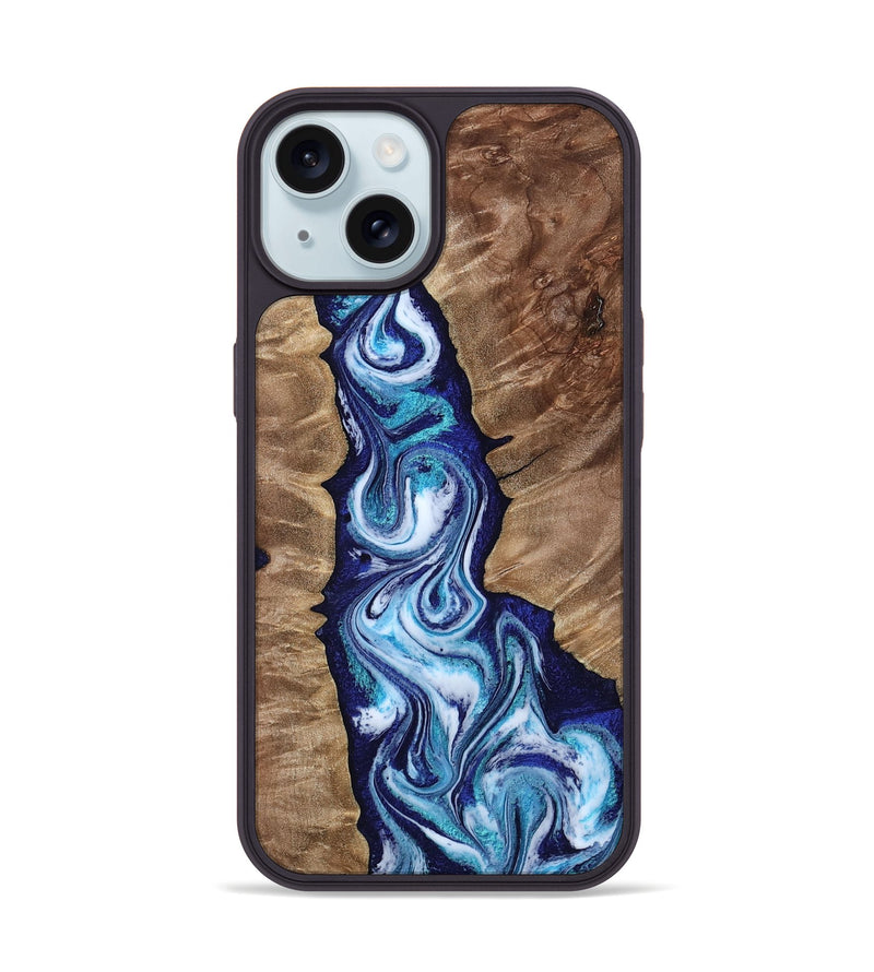 iPhone 15 Wood Phone Case - Azul (Blue, 809313)