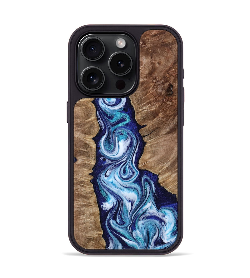 iPhone 15 Pro Wood Phone Case - Azul (Blue, 809313)