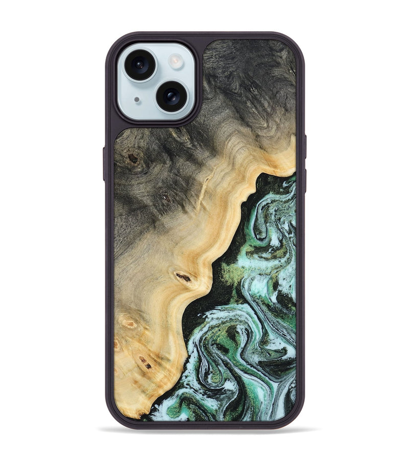 iPhone 15 Plus Wood Phone Case - Emile (Green, 809314)