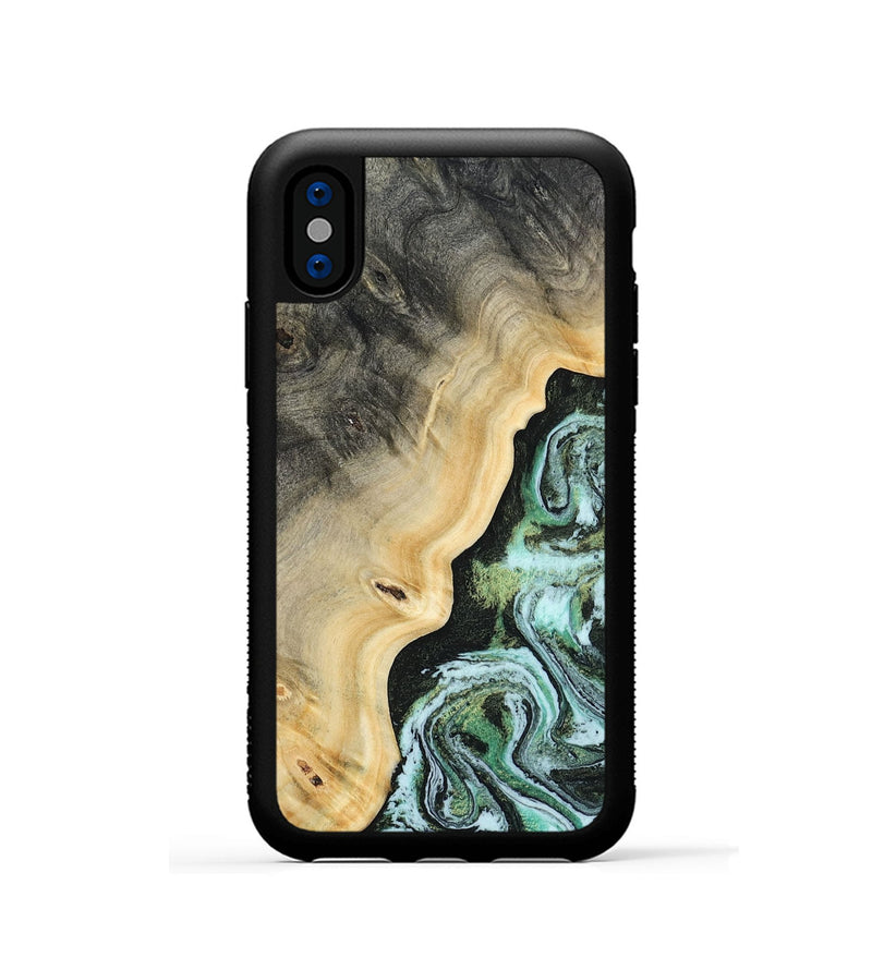 iPhone Xs Wood Phone Case - Emile (Green, 809314)