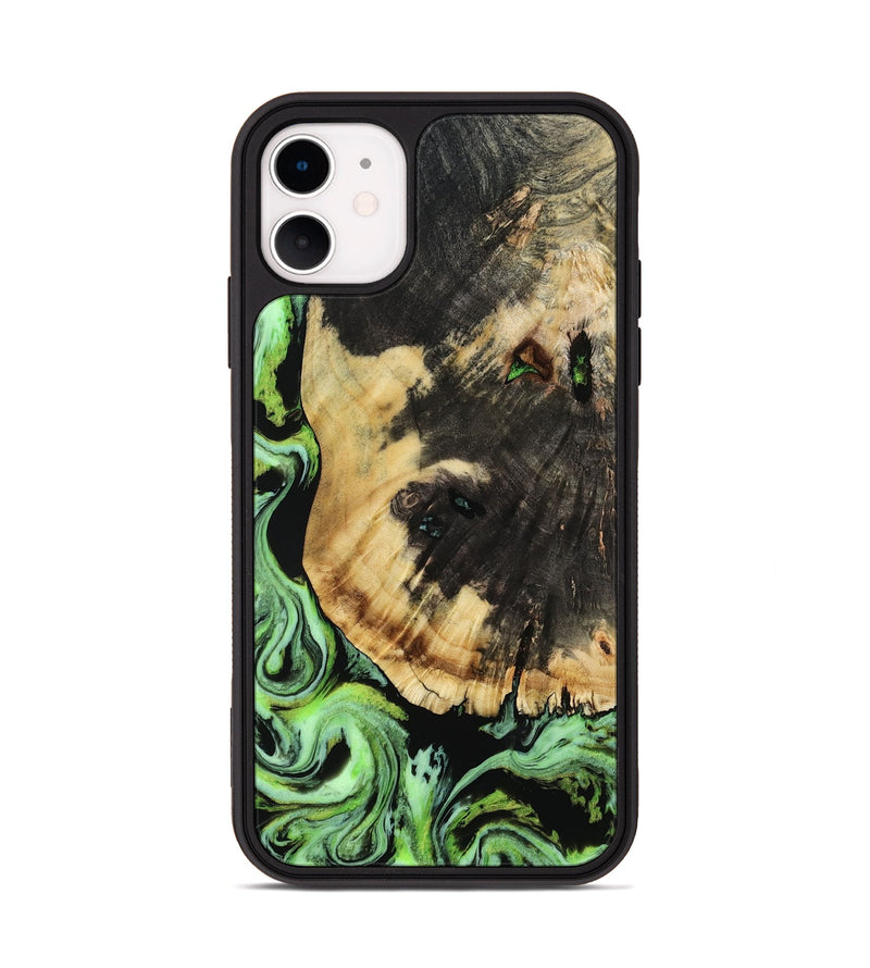 iPhone 11 Wood Phone Case - Robert (Green, 809317)