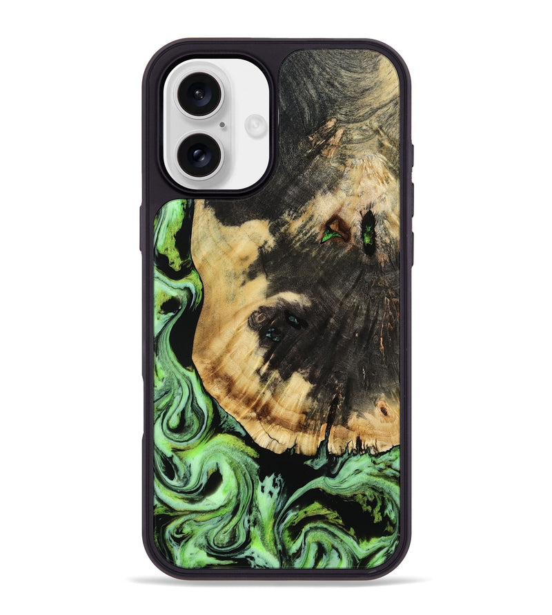 iPhone 16 Plus Wood Phone Case - Robert (Green, 809317)
