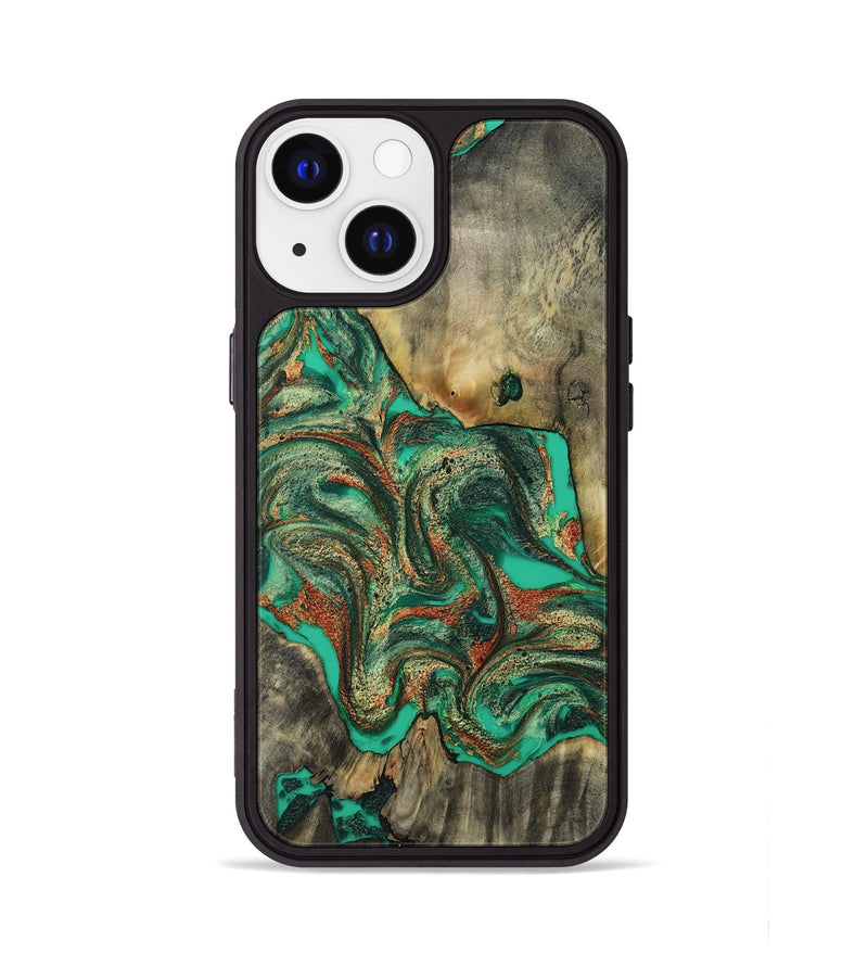 iPhone 13 Wood Phone Case - Eliel (Green, 809318)