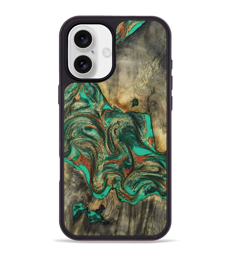 iPhone 16 Plus Wood Phone Case - Eliel (Green, 809318)