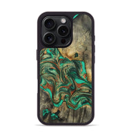iPhone 16 Pro Wood Phone Case - Eliel (Green, 809318)