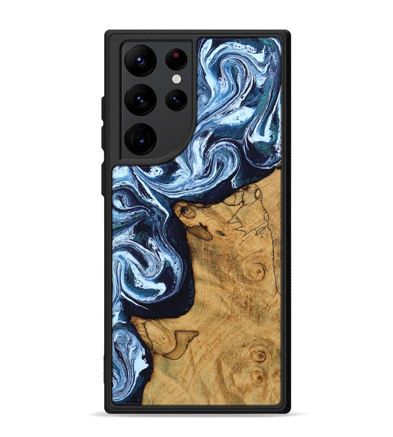 Galaxy S22 Ultra Wood Phone Case - Shanon (Blue, 809343)