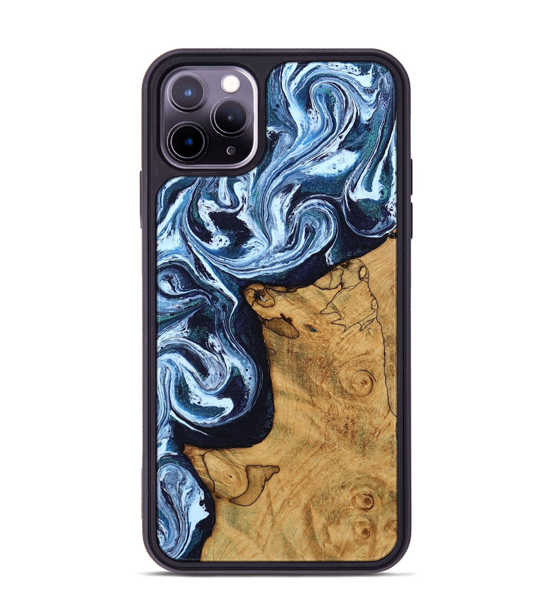 iPhone 11 Pro Max Wood Phone Case - Shanon (Blue, 809343)