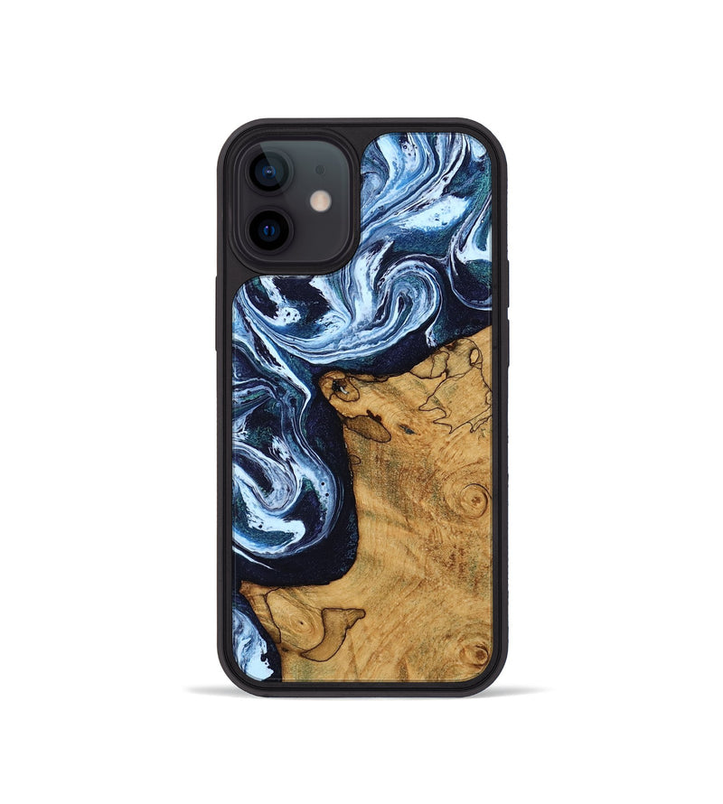 iPhone 12 mini Wood Phone Case - Shanon (Blue, 809343)