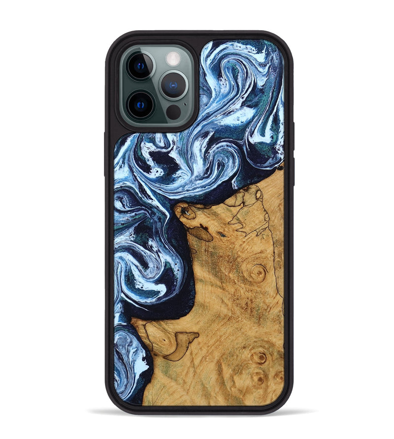 iPhone 12 Pro Max Wood Phone Case - Shanon (Blue, 809343)
