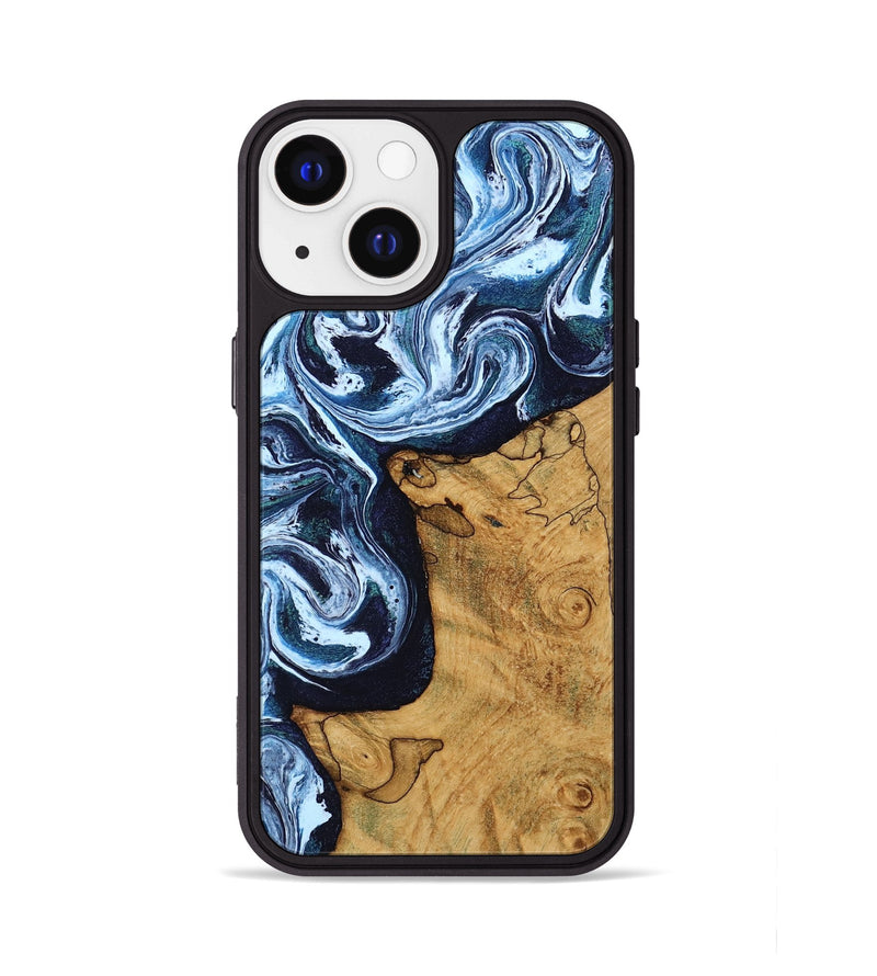 iPhone 13 Wood Phone Case - Shanon (Blue, 809343)