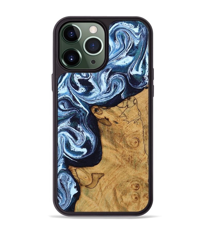 iPhone 13 Pro Max Wood Phone Case - Shanon (Blue, 809343)