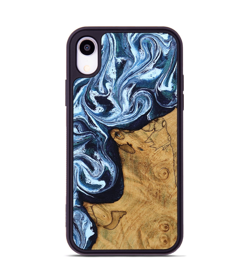 iPhone Xr Wood Phone Case - Shanon (Blue, 809343)
