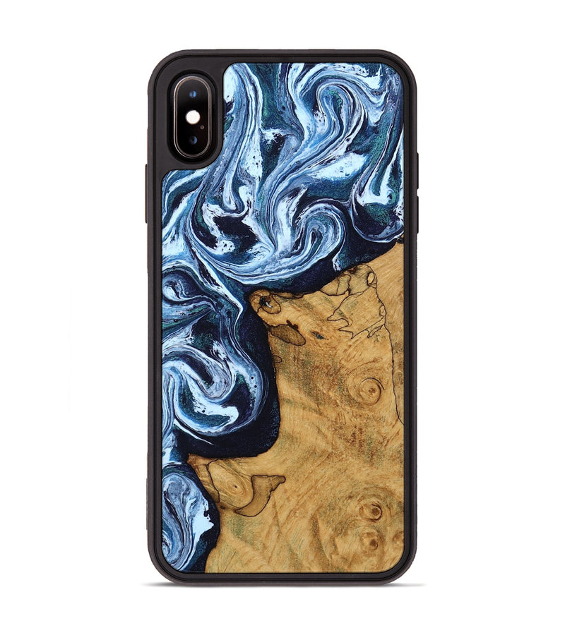 iPhone Xs Max Wood Phone Case - Shanon (Blue, 809343)