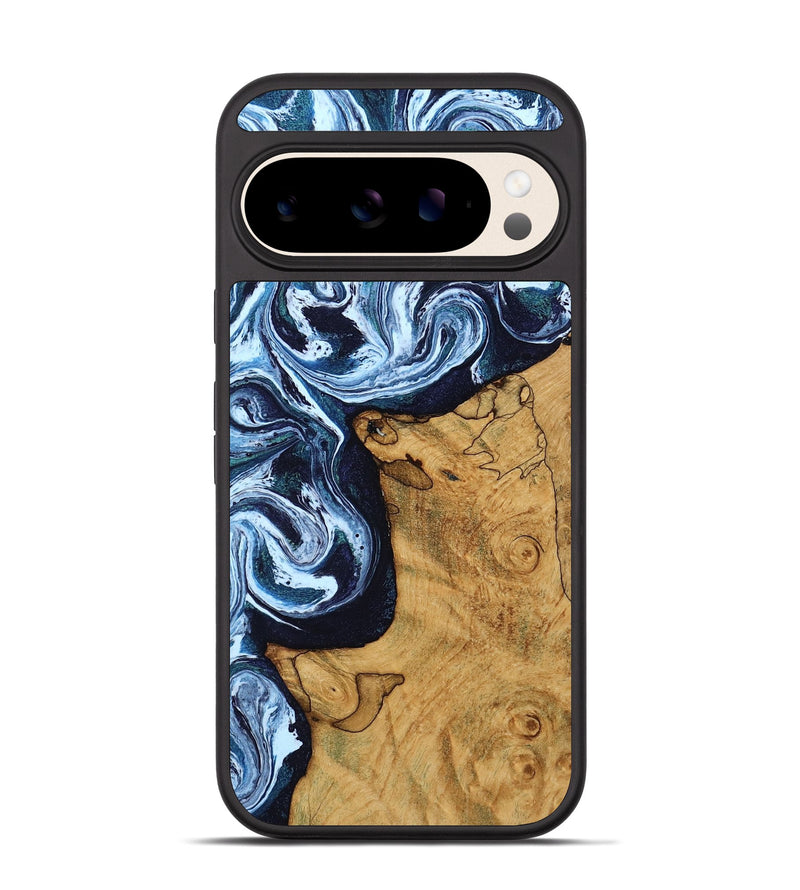 Pixel 10 Wood Phone Case - Shanon (Blue, 809343)