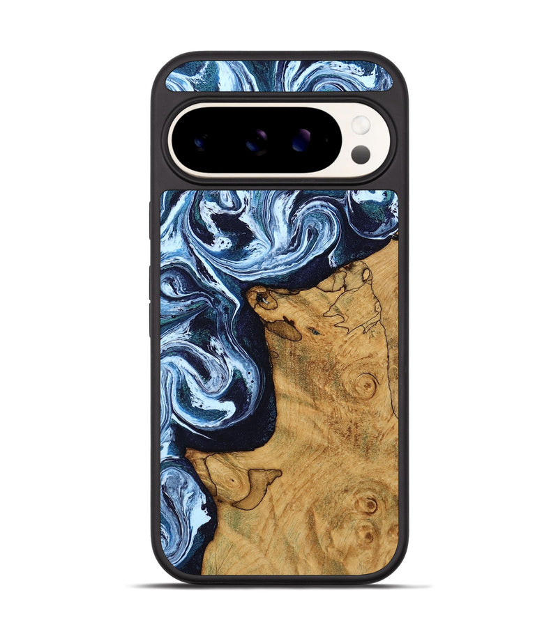 Pixel 9 Pro Wood Phone Case - Shanon (Blue, 809343)