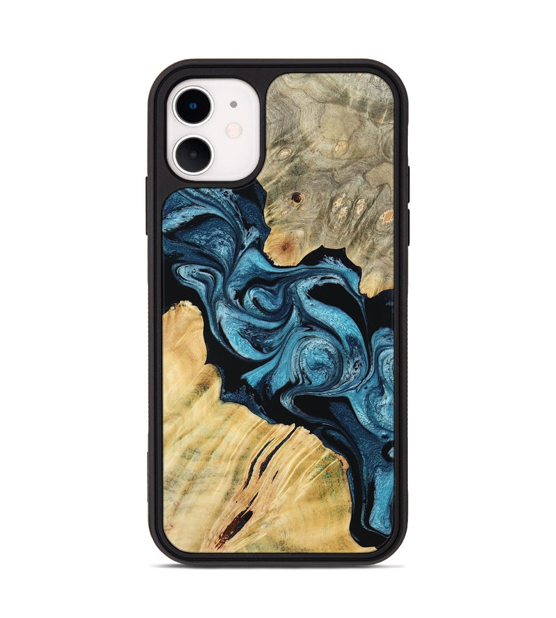 iPhone 11 Wood Phone Case - Tempie (Blue, 809344)