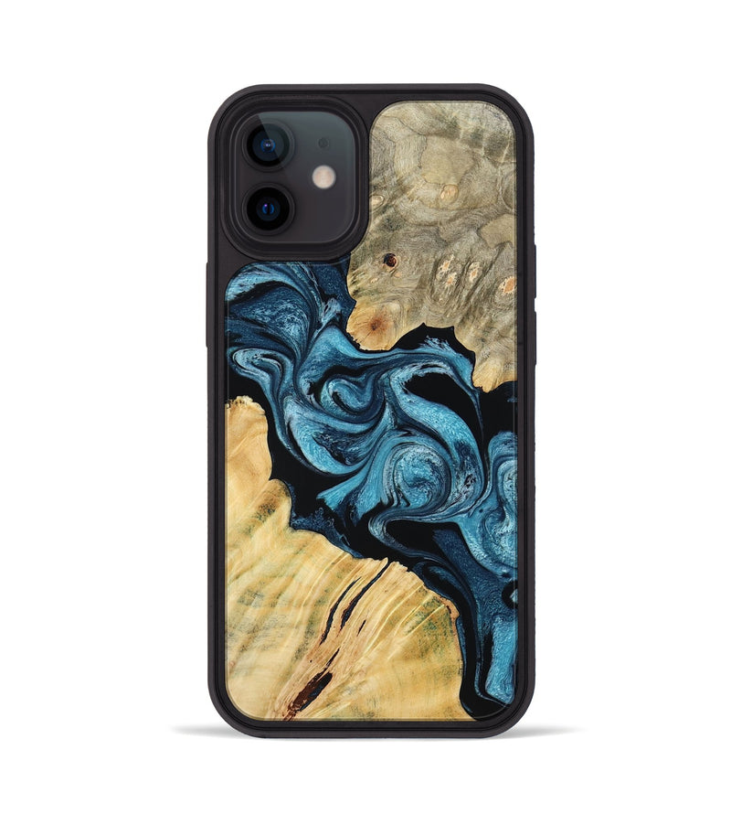 iPhone 12 Wood Phone Case - Tempie (Blue, 809344)