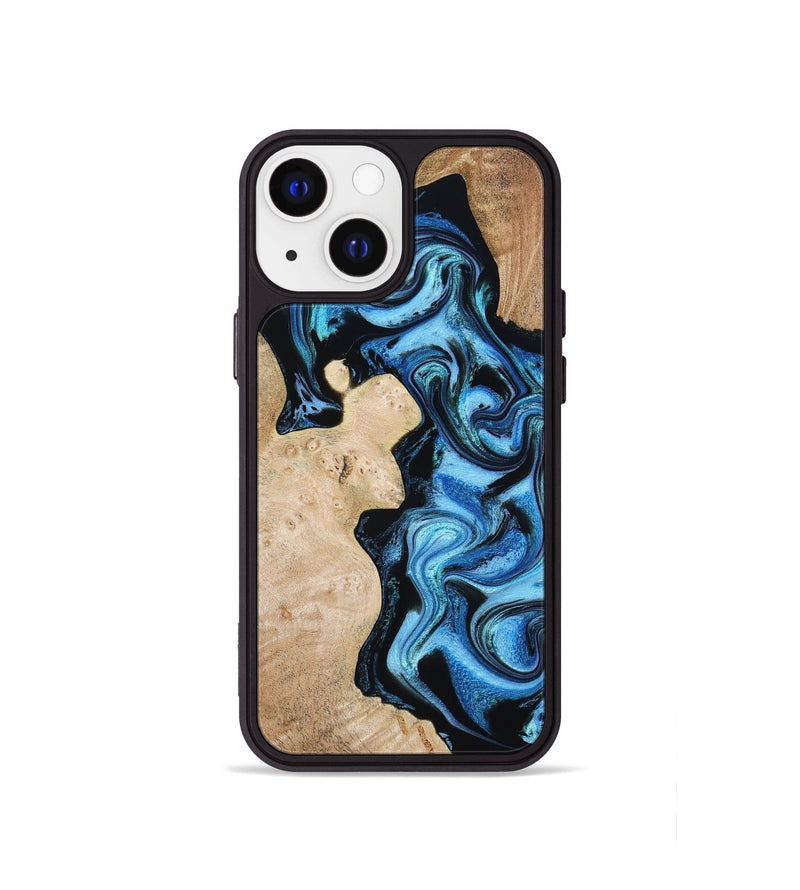 iPhone 13 mini Wood Phone Case - Jaclyn (Blue, 809345)