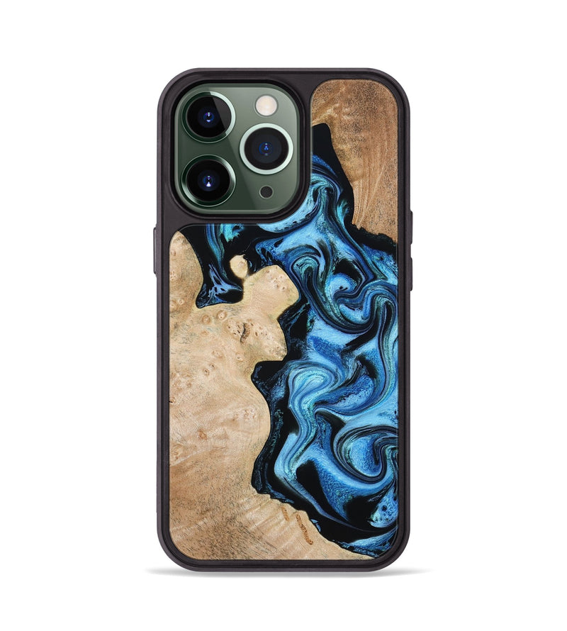 iPhone 13 Pro Wood Phone Case - Jaclyn (Blue, 809345)