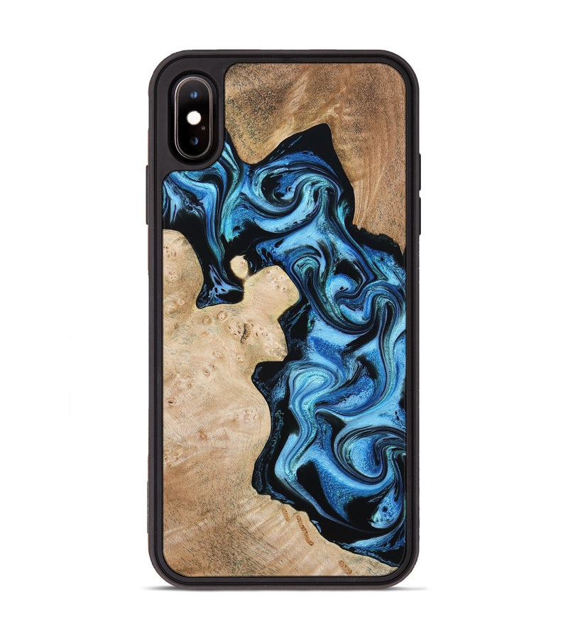 iPhone Xs Max Wood Phone Case - Jaclyn (Blue, 809345)