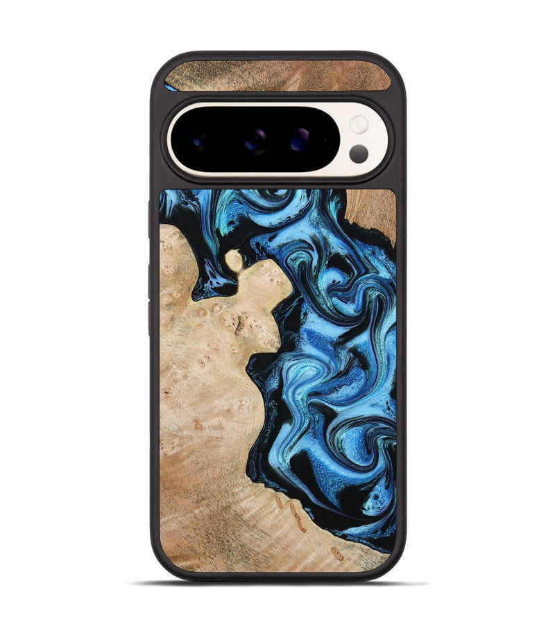 Pixel 9 Wood Phone Case - Jaclyn (Blue, 809345)