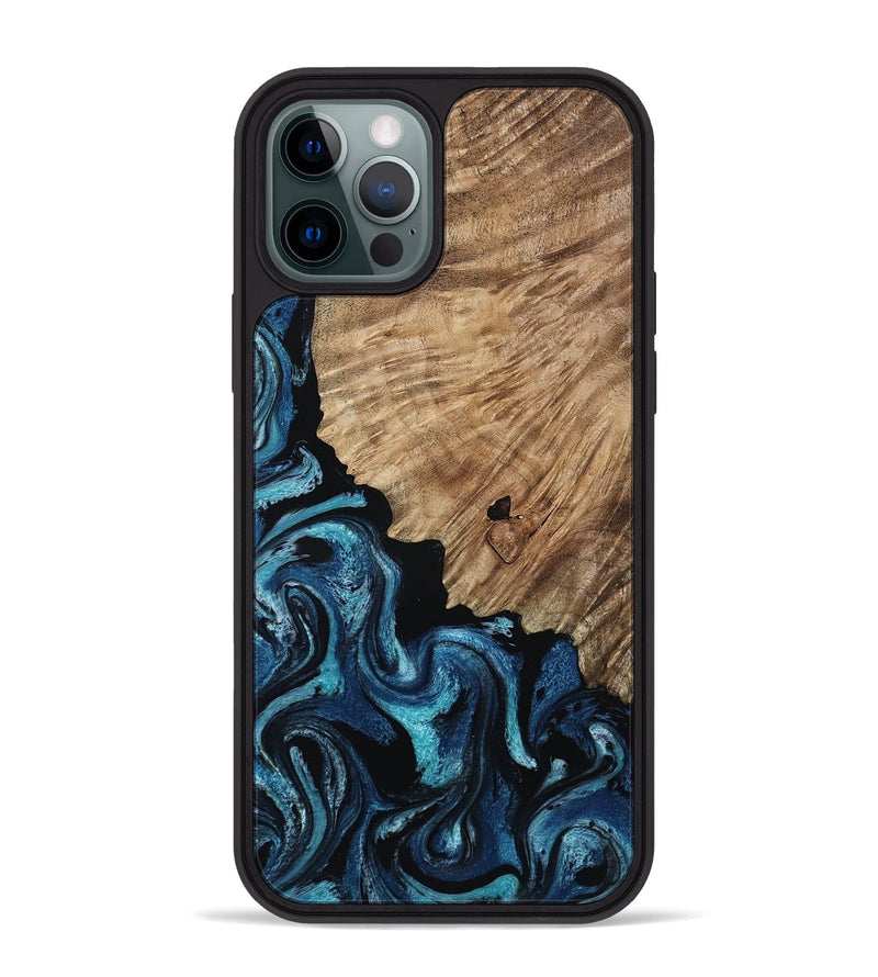 iPhone 12 Pro Max Wood Phone Case - Marlena (Blue, 809346)