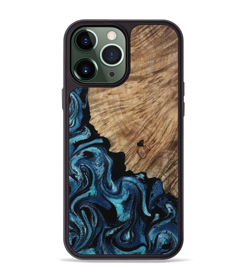 iPhone 13 Pro Max Wood Phone Case - Marlena (Blue, 809346)