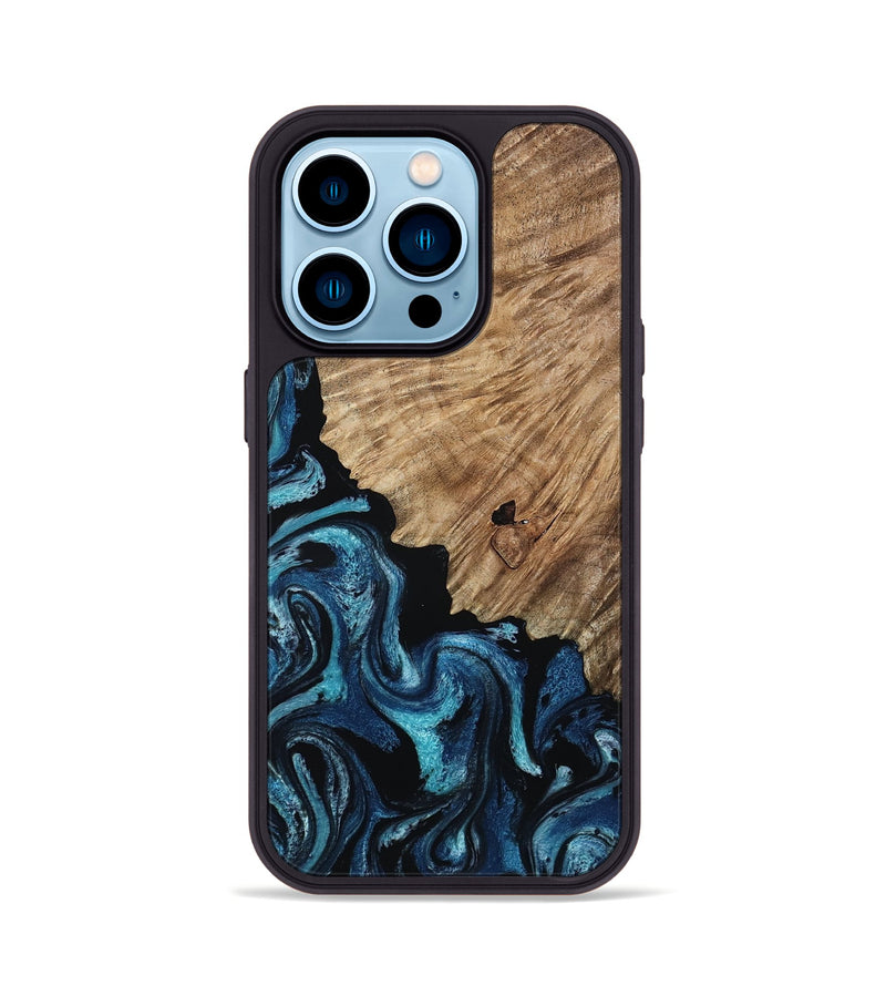 iPhone 14 Pro Wood Phone Case - Marlena (Blue, 809346)