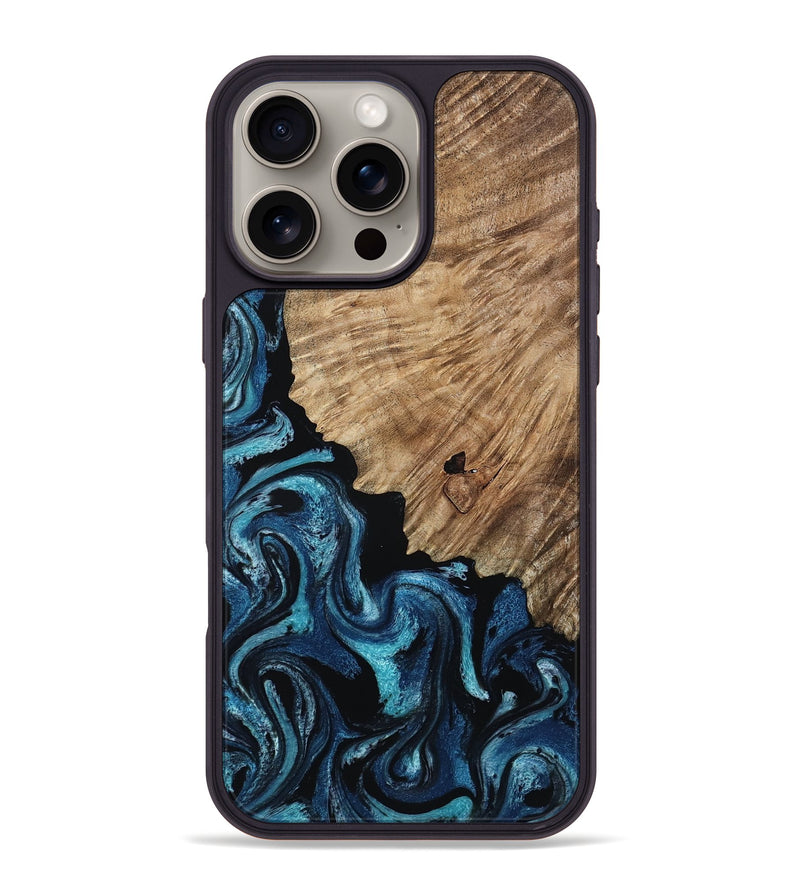 iPhone 16 Pro Max Wood Phone Case - Marlena (Blue, 809346)