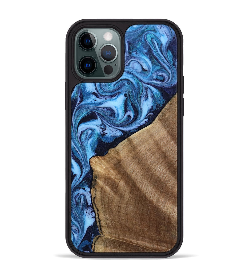 iPhone 12 Pro Max Wood Phone Case - Taytum (Blue, 809347)