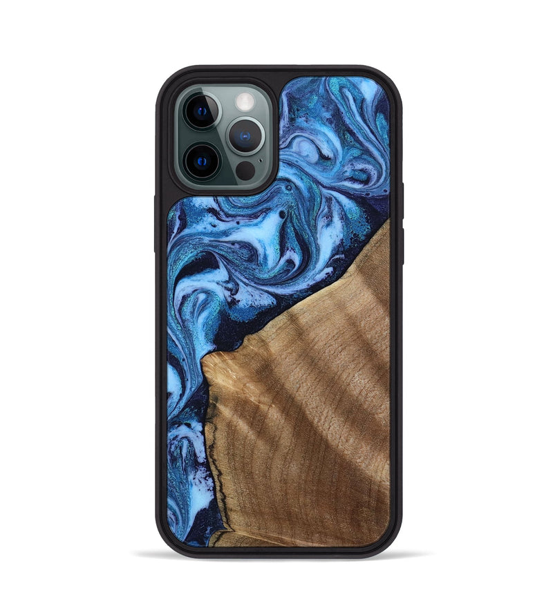iPhone 12 Pro Wood Phone Case - Taytum (Blue, 809347)