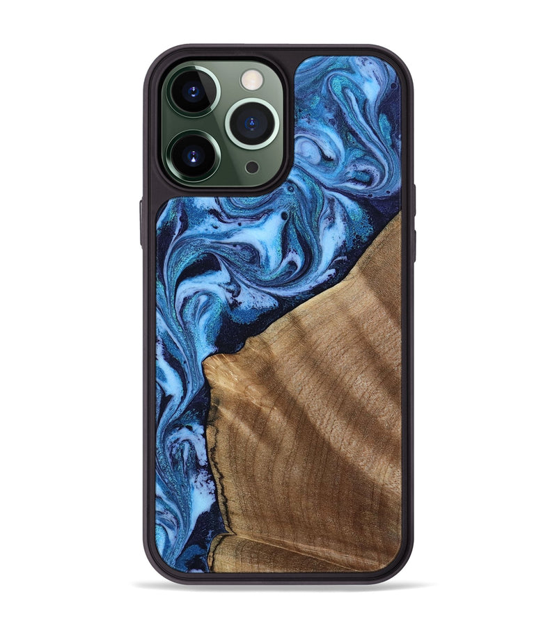 iPhone 13 Pro Max Wood Phone Case - Taytum (Blue, 809347)