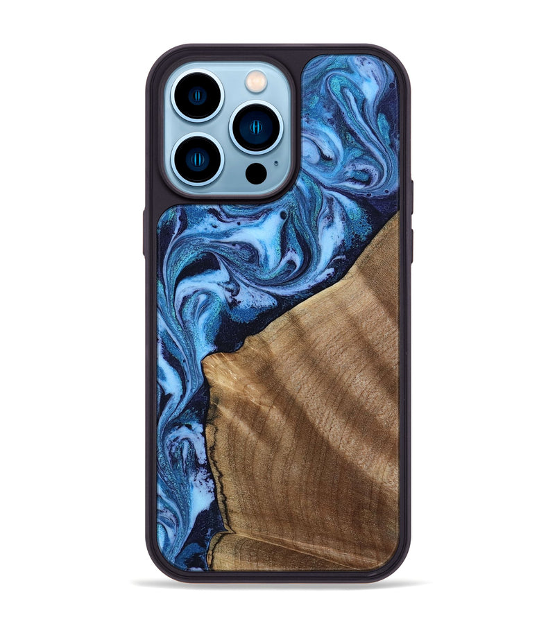 iPhone 14 Pro Max Wood Phone Case - Taytum (Blue, 809347)
