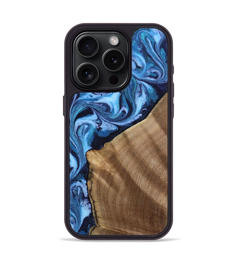 iPhone 15 Pro Wood Phone Case - Taytum (Blue, 809347)