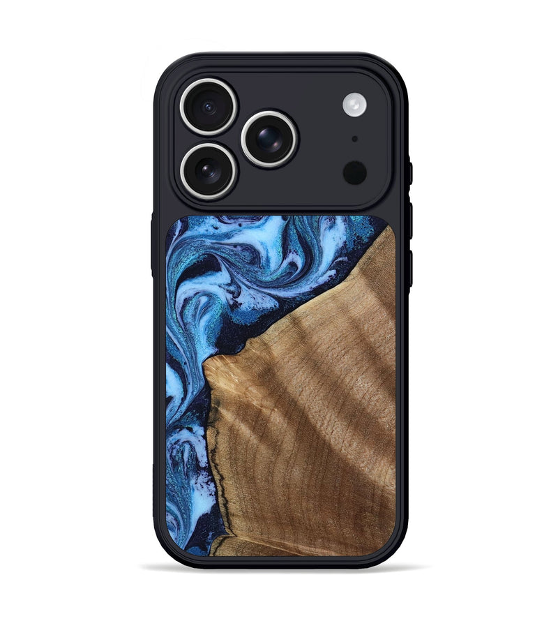 iPhone 17 Pro Wood Phone Case - Taytum (Blue, 809347)