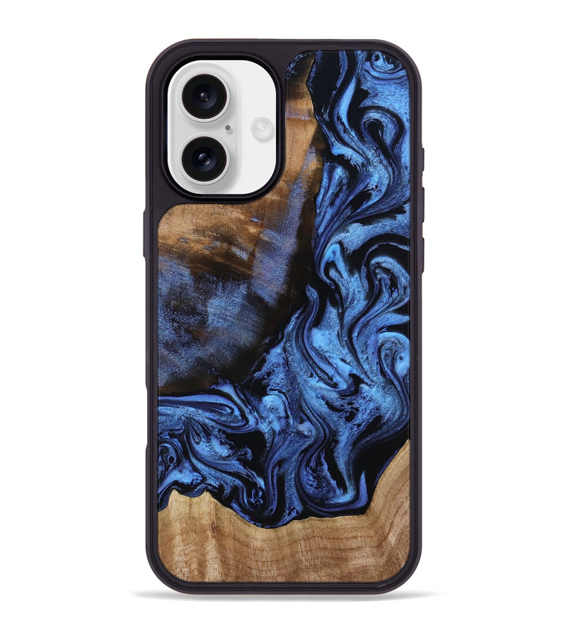 iPhone 16 Plus Wood Phone Case - Kurt (Blue, 809348)
