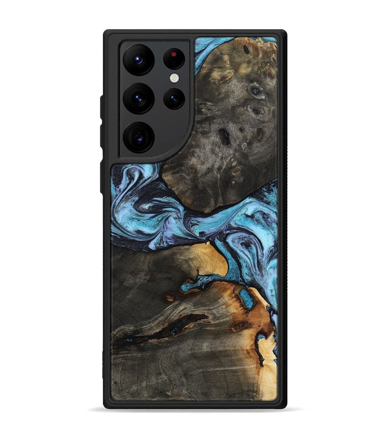 Galaxy S22 Ultra Wood Phone Case - Issac (Blue, 809349)