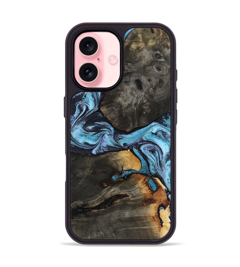 iPhone 16 Wood Phone Case - Issac (Blue, 809349)