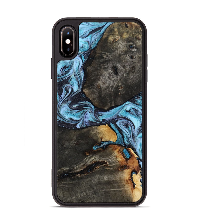 iPhone Xs Max Wood Phone Case - Issac (Blue, 809349)
