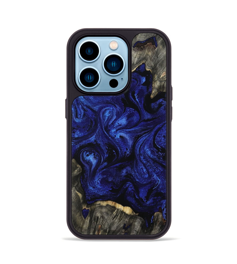 iPhone 14 Pro Wood Phone Case - Ernest (Blue, 809350)