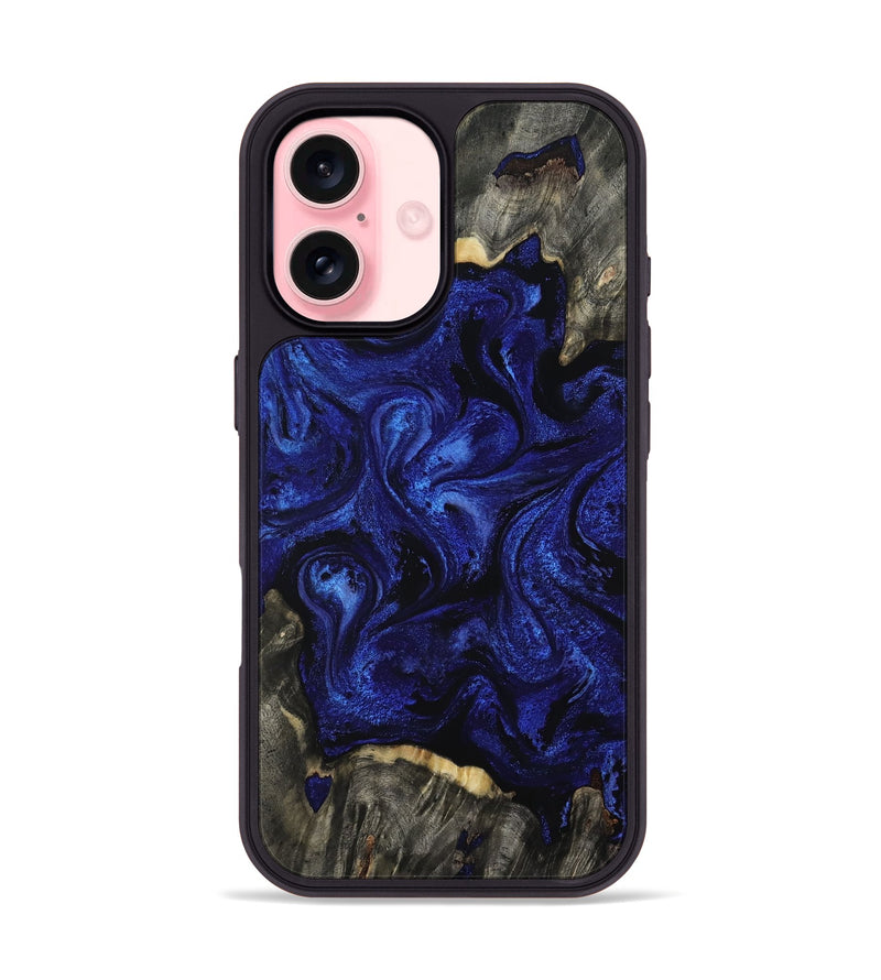 iPhone 16 Wood Phone Case - Ernest (Blue, 809350)